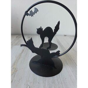 Joelson metal cat tree candle‎ holder votive of Halloween decor